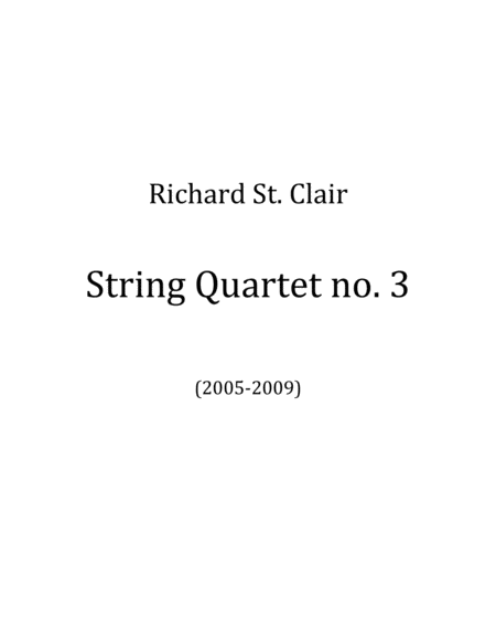 String Quartet No 3 2009 Score And Parts Sheet Music