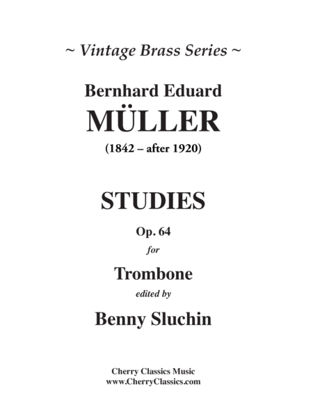 Free Sheet Music Studies Op 64 Edited For Trombone With F Attachment