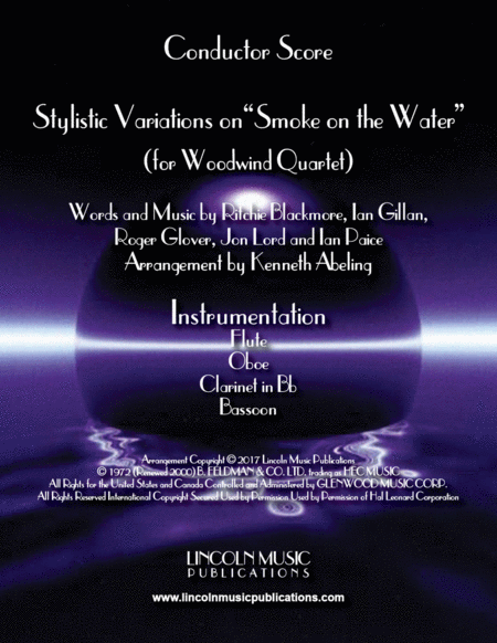 Free Sheet Music Stylistic Variations On Smoke On The Water For Woodwind Quartet