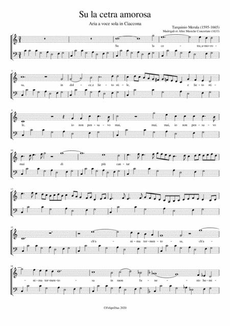 Free Sheet Music Su La Cetra Amorosa