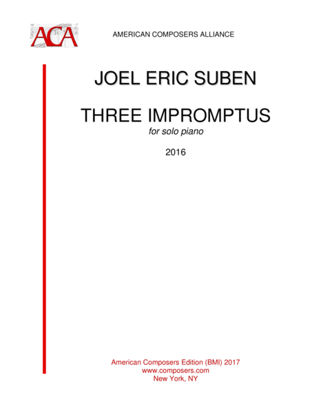 Free Sheet Music Suben Three Impromptus