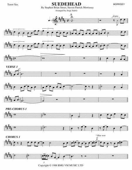 Free Sheet Music Suedehead Tenor Sax