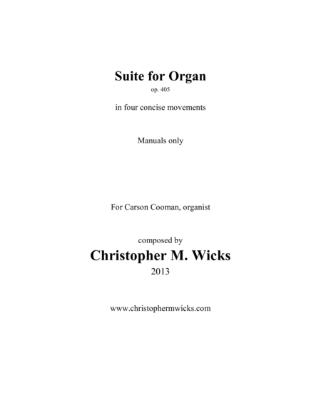 Suite For Organ Sheet Music