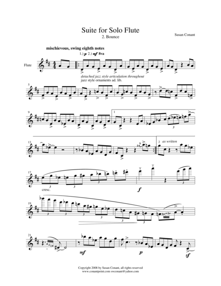 Free Sheet Music Suite For Solo Flute 2 Bounce