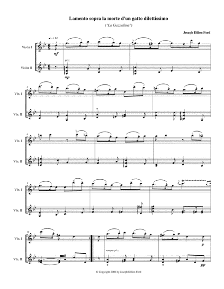 Suite For Two Violins 5 Lamento Sheet Music