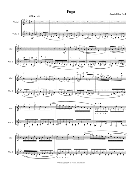 Suite For Two Violins 8 Fuga Sheet Music