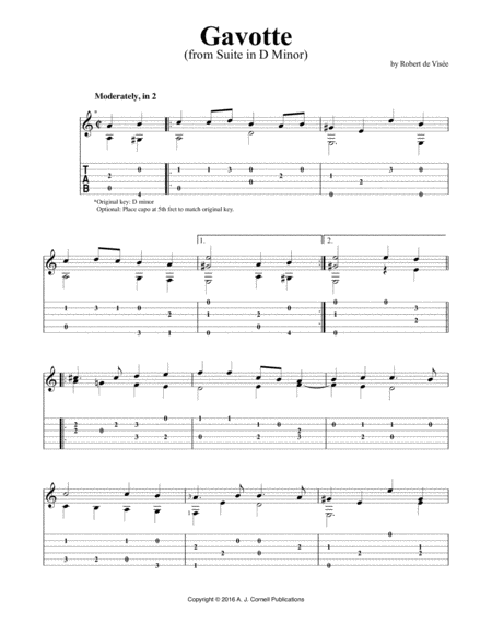 Free Sheet Music Suite In D Minor Gavotte