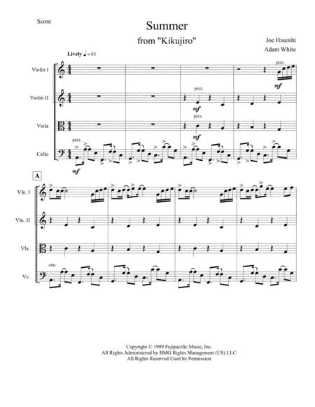 Summer Kikujiro By Joe Hisaishi Sheet Music