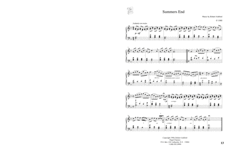 Free Sheet Music Summers End Piano Solo