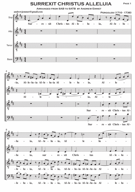 Free Sheet Music Surexit Christus Alleluia Satb