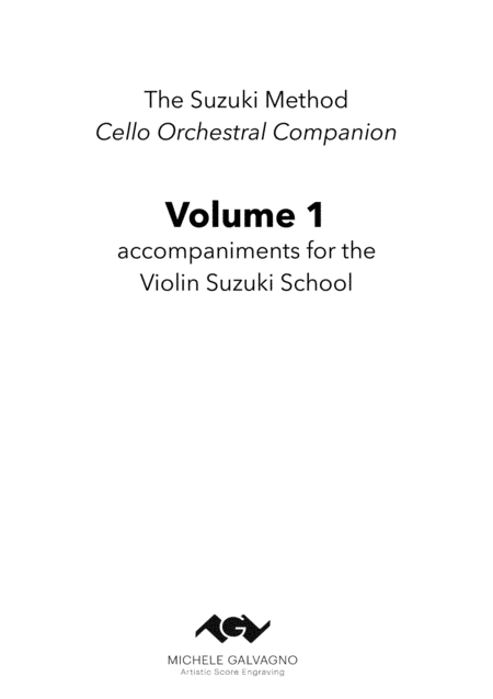 Free Sheet Music Suzuki Violin School Volume 1 Orchestral Cello Companion