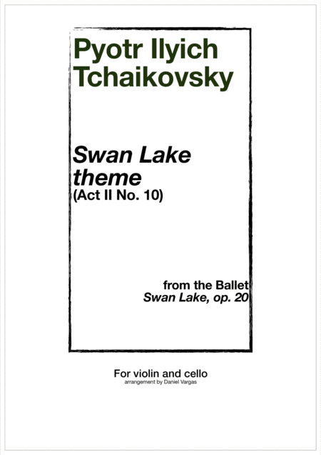 Free Sheet Music Swan Lake Theme For Violin And Cello