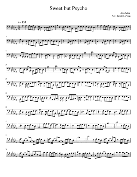 Sweet But Psycho Cello Solo Sheet Music