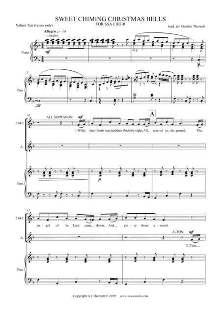 Free Sheet Music Sweet Chiming Christmas Bells