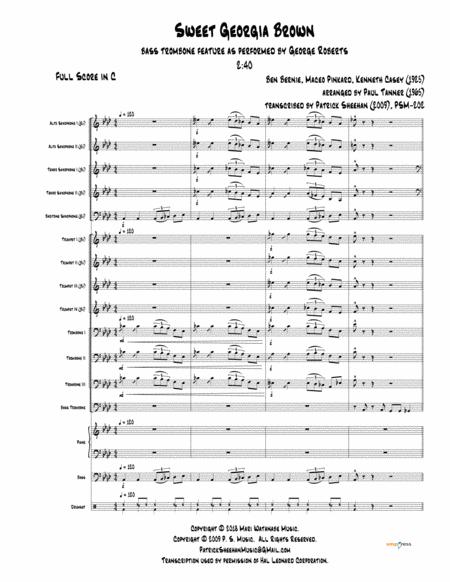 Sweet Georgia Brown Bass Trombone Feature Full Score Set Of Parts Sheet Music