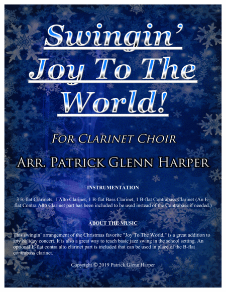 Free Sheet Music Swingin Joy To The World For Clarinet Choir