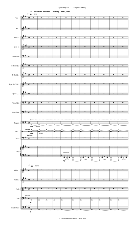 Symphony No 5 Utopia Parkway 2003 2nd Movement Lento Sheet Music