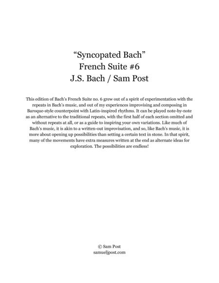 Syncopated Bach French Suite No 6 Op 49 Sheet Music