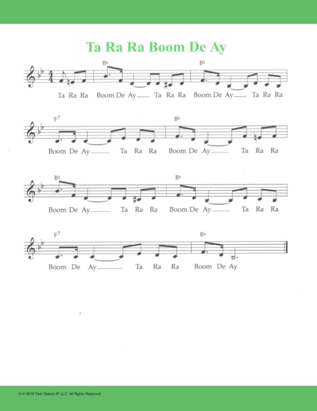 Ta Ra Ra Boom De Ay Sheet Music