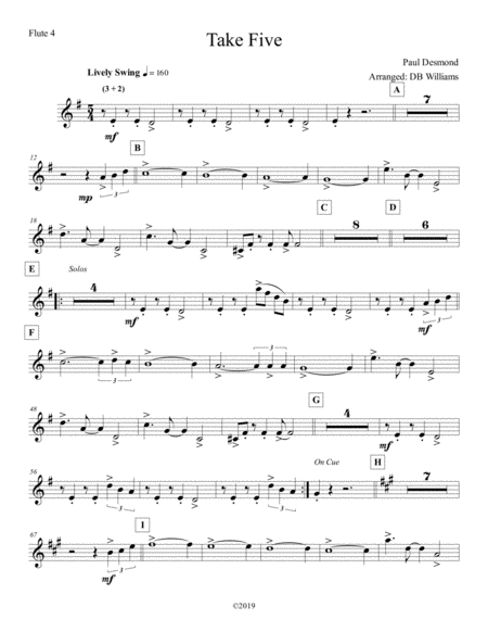 Take Five Flute 4 Sheet Music