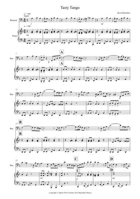 Tasty Tango For Bassoon And Piano Sheet Music