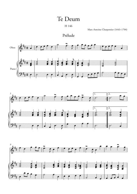 Te Deum Prelude For Oboe And Piano Sheet Music