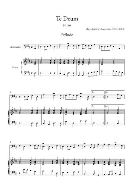 Te Deum Prelude For Violoncello And Piano Sheet Music