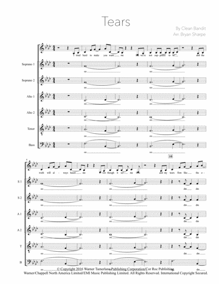 Free Sheet Music Tears