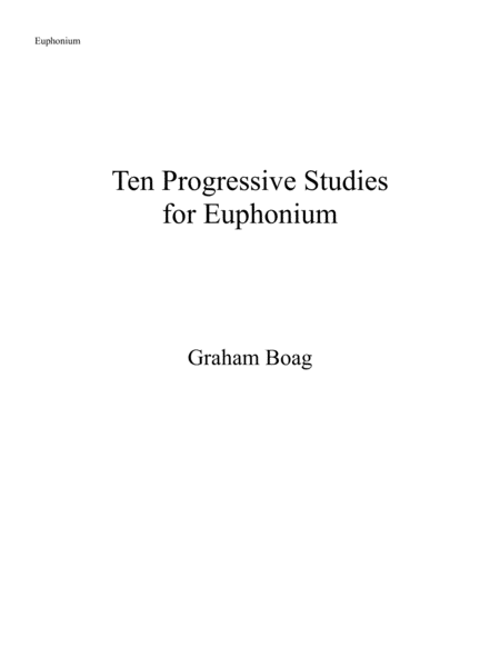 Ten Progressive Studies For Euphonium Or Euphonium In Bb Sheet Music