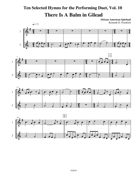 Free Sheet Music Ten Selected Hymns For The Performing Duet Vol 10 Trumpet Clarinet And Horn