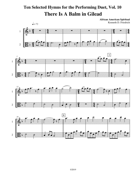 Free Sheet Music Ten Selected Hymns For The Performing Duet Vol 10 Violin And Viola