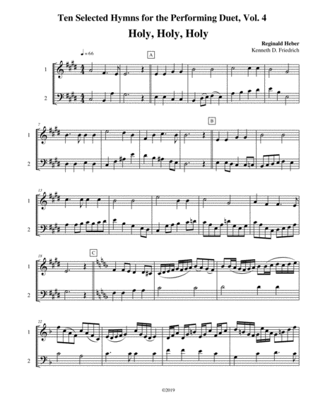 Free Sheet Music Ten Selected Hymns For The Performing Duet Vol 4 Horn And Low Horn