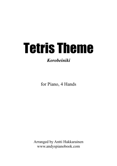 Free Sheet Music Tetris Theme Korobeiniki Piano 4 Hands