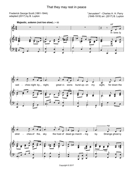 Free Sheet Music That They May Rest In Peace Voice With Piano Acc