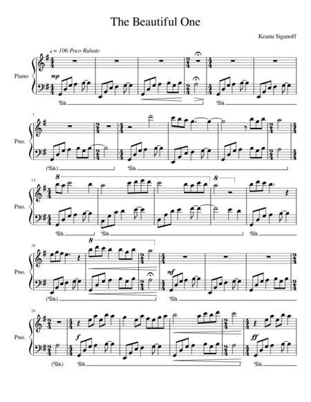 Free Sheet Music The Beautiful One