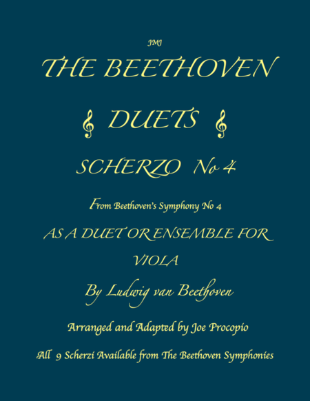 The Beethoven Duets For Viola Scherzo No 4 Sheet Music