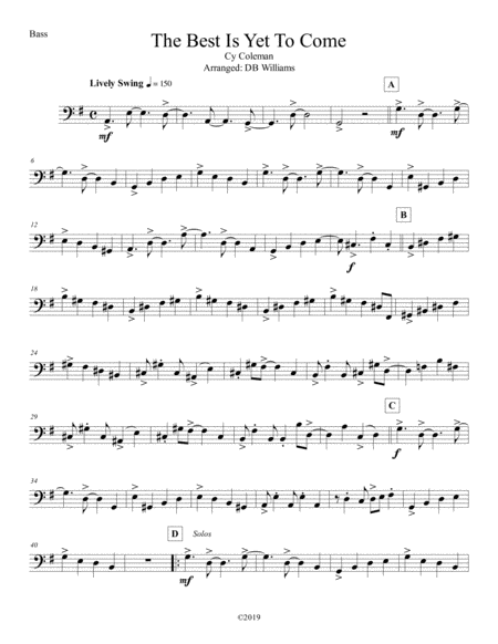 Free Sheet Music The Best Is Yet To Come Strings Bass