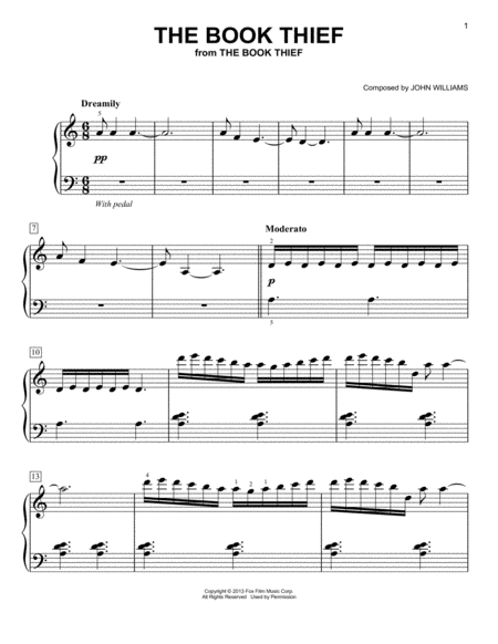 The Book Thief Sheet Music