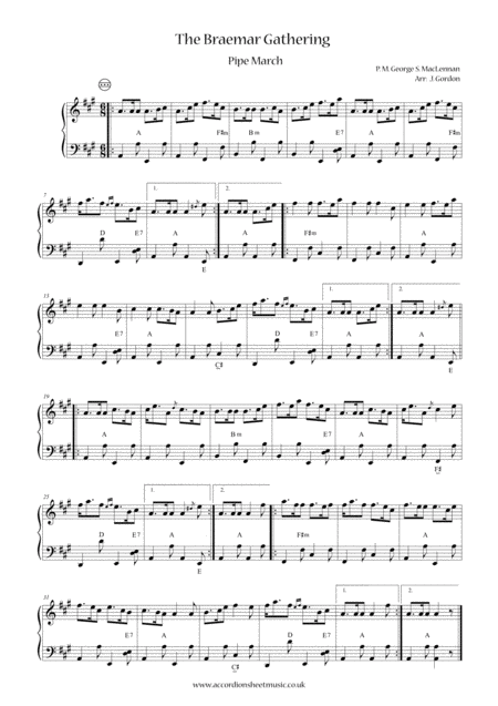 Free Sheet Music The Braemar Gathering