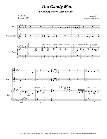 The Candy Man Duet For Flute And Bb Clarinet Sheet Music