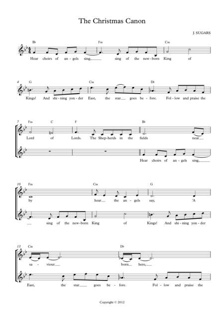 Free Sheet Music The Christmas Canon