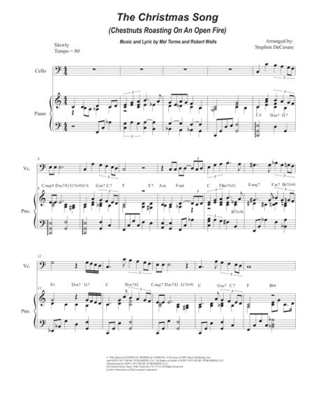 Free Sheet Music The Christmas Song Chestnuts Roasting On An Open Fire Cello Solo And Piano