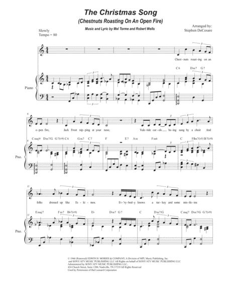 Free Sheet Music The Christmas Song Chestnuts Roasting On An Open Fire Vocal Solo