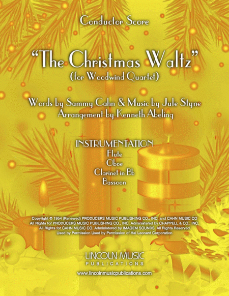 Free Sheet Music The Christmas Waltz For Woodwind Quartet