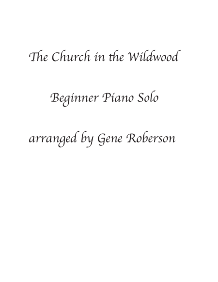 The Church In The Wildwood Ez Piano Solo Sheet Music