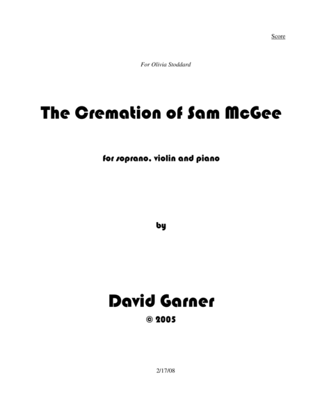 The Cremation Of Sam Mcgee Sheet Music