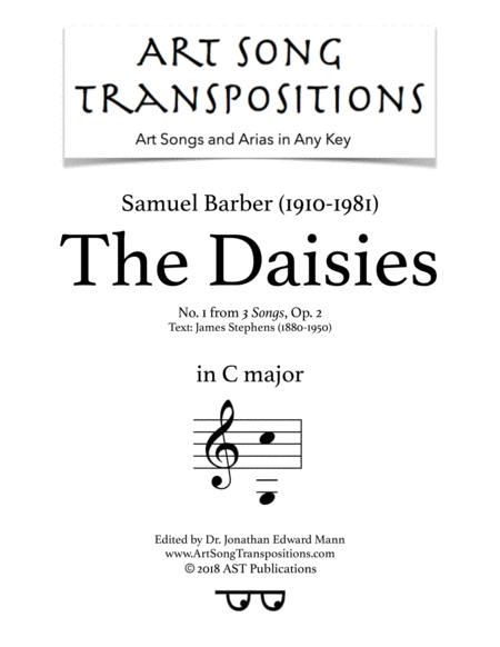 Free Sheet Music The Daisies Op 2 No 1 C Major