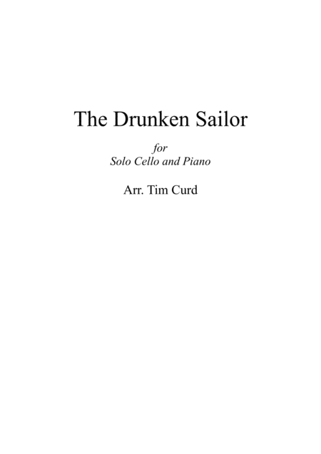 The Drunken Sailor For Solo Bassoon And Piano Sheet Music