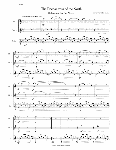 The Enchantress Of The North L Incantatrice Del Norte For 2 Flutes And Guitar Sheet Music