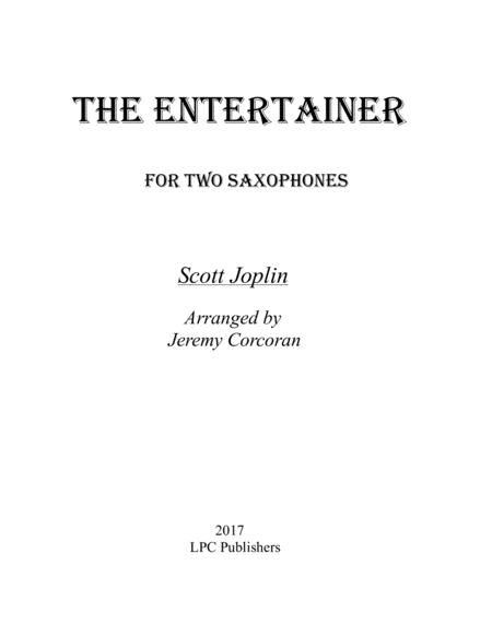 Free Sheet Music The Entertainer For Two Saxophones